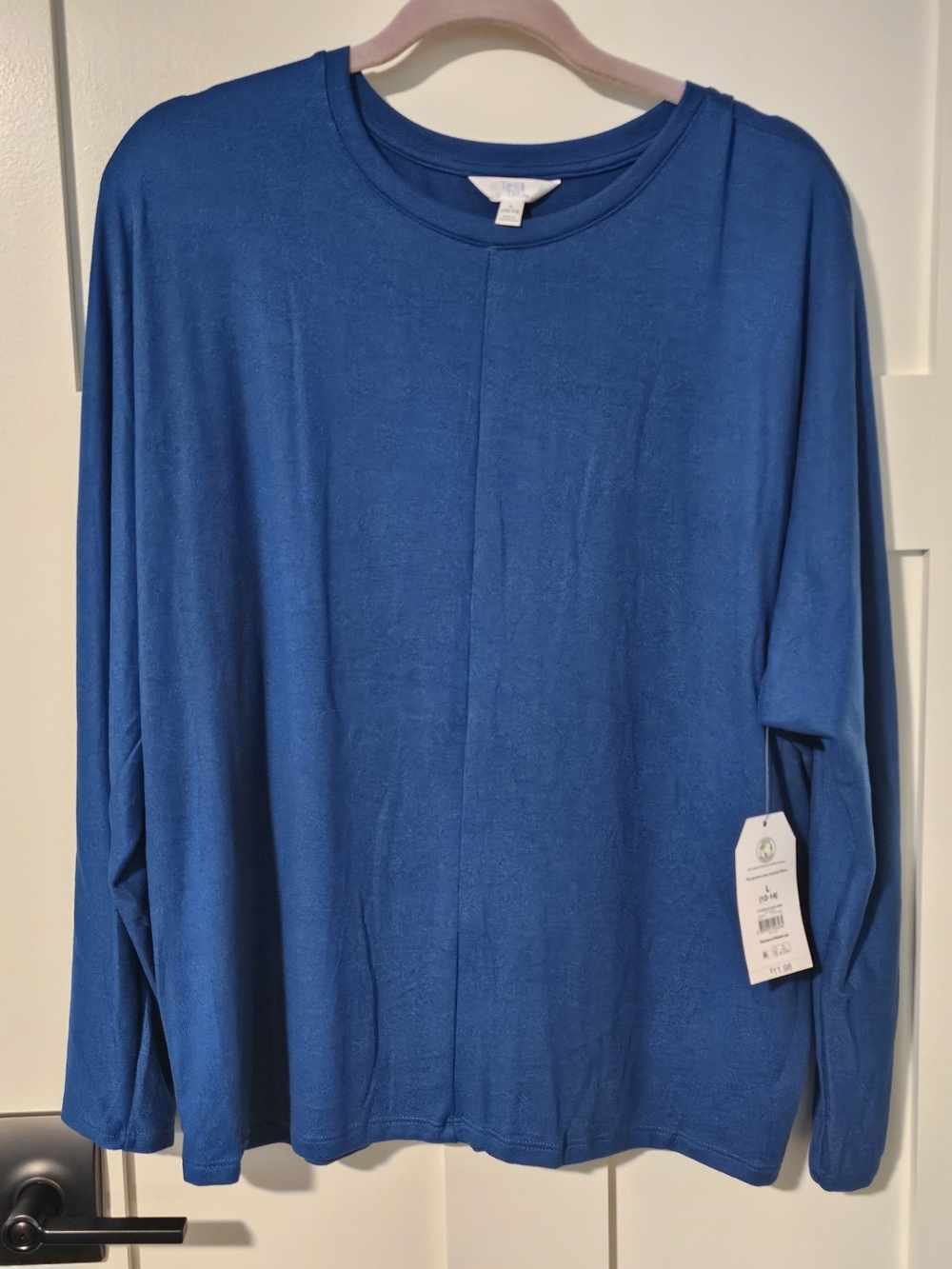 Time and Tru Men's Royal Blue Long-Sleeve Crewneck Shirt